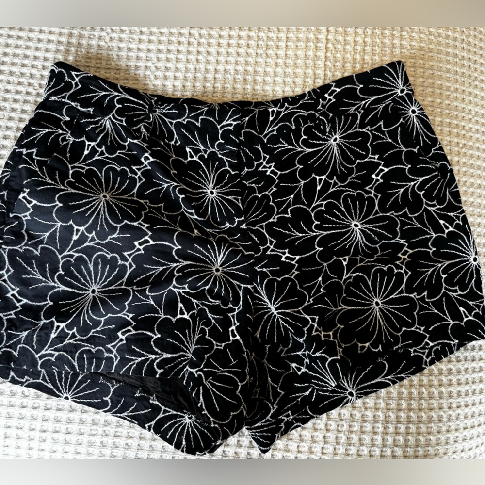 LOFT Black and White Floral Fabric